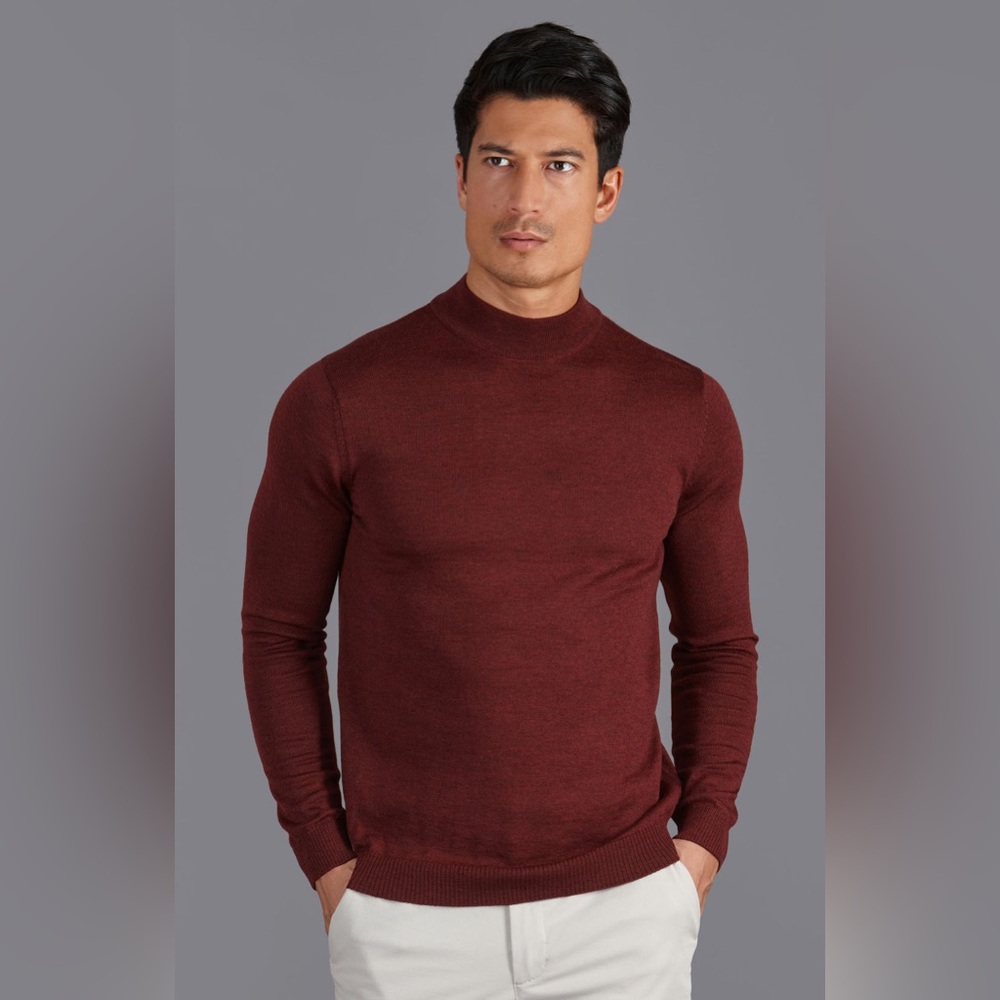 Massimo Dutti Merino Wool Mock Turtleneck Sweater